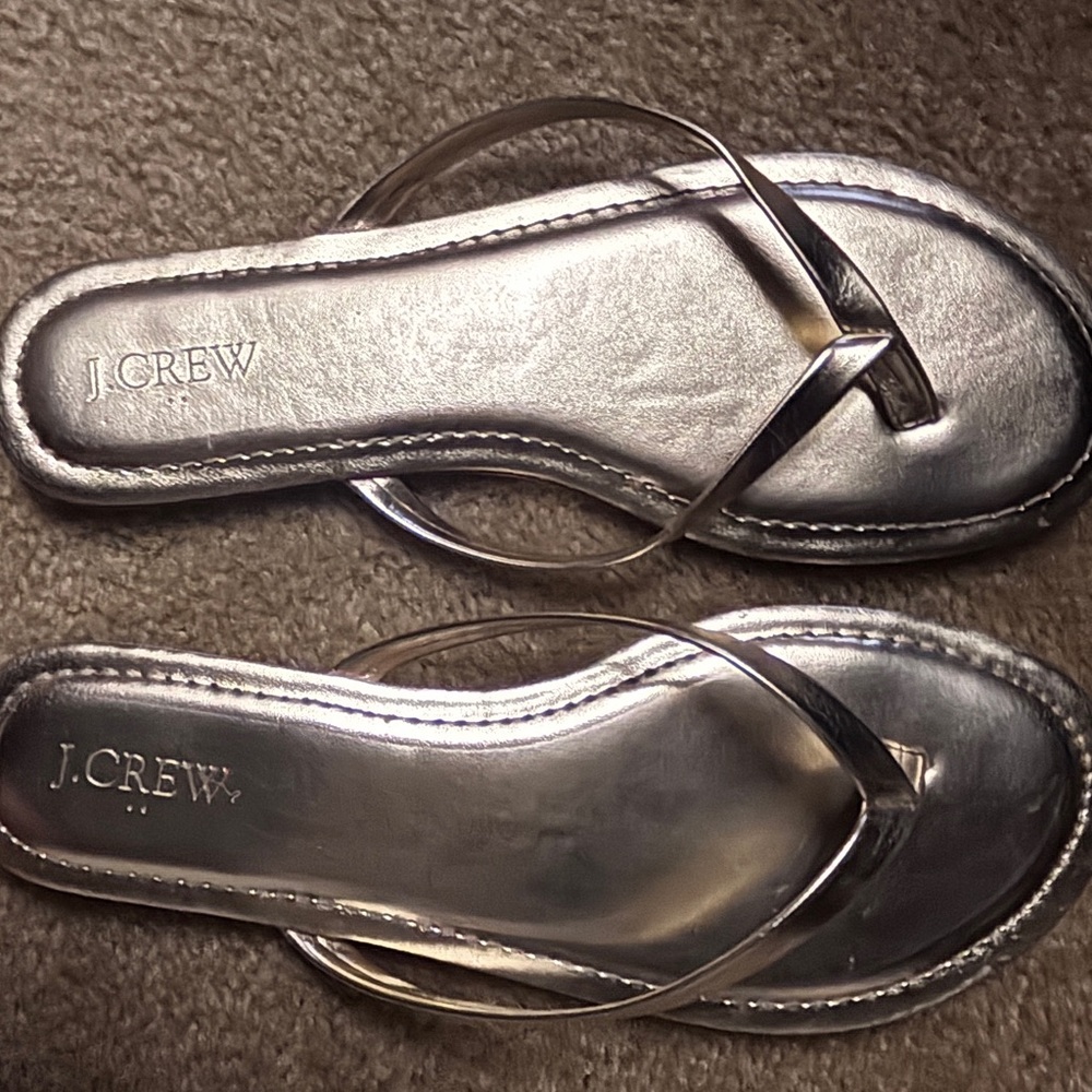 Jcrew gold flip flops